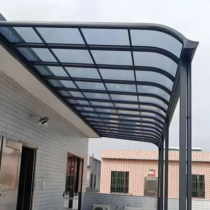 Auvent moderne en polycarbonate transparent pour porte et fenêtre