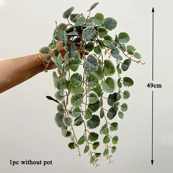 Plantes Artificielles de Vignes, Faux Feuilles d'Eucalyptus, Feuillage en Plastique, Mur en Rotin po