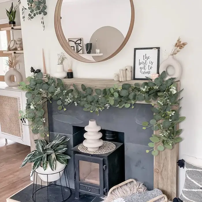 Guirlande de feuilles d'eucalyptus artificielles