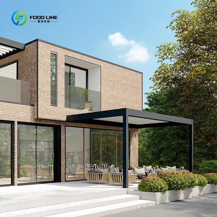 Pergola motorisée en aluminium pour patio, structure d'ombrage extérieure, usage commercial, sur mes