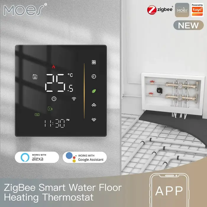 Nouveau thermostat Zigbee, contrôleur de température ambiante pour chauffage au sol (eau/électricité