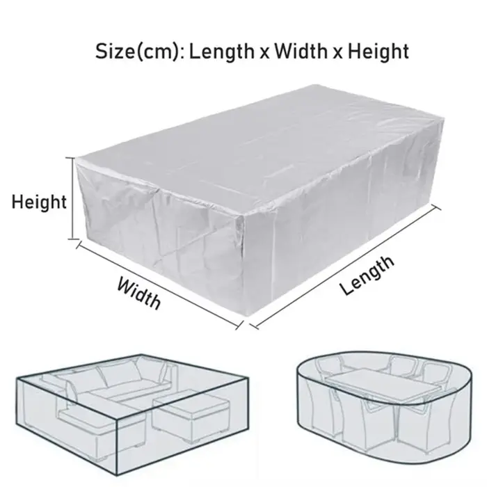 Housse de protection pour meubles de jardin, imperméable et coupe-vent, en tissu Oxford Uv 210D, pou