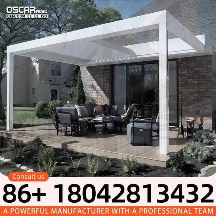 Pergola en aluminium à persiennes de couverture de Patio de jardin de luxe de 4m X 4m